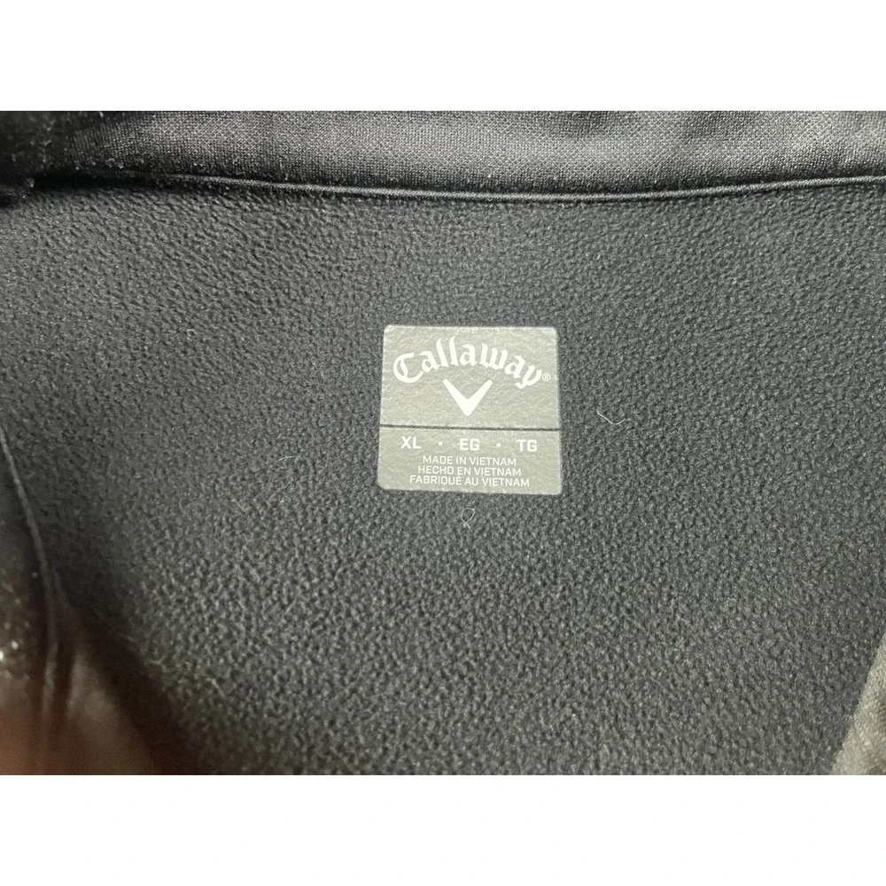Callaway Mens XL Black Quarter Zip Fleece Pullover Textured Golf Jacket DK115